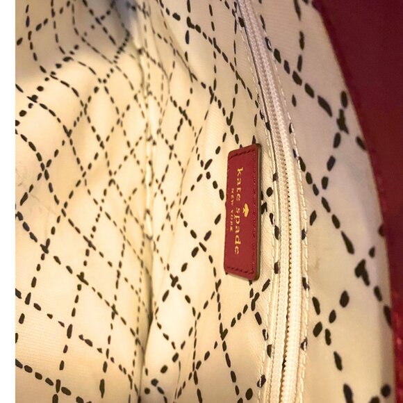 Kate Spade Burgundy Saffiano Leather Shoulder Bag triple compartment + gold tone - Picture 11 of 16
